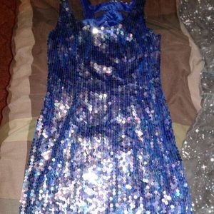 Blue sequin dress size medium I believe